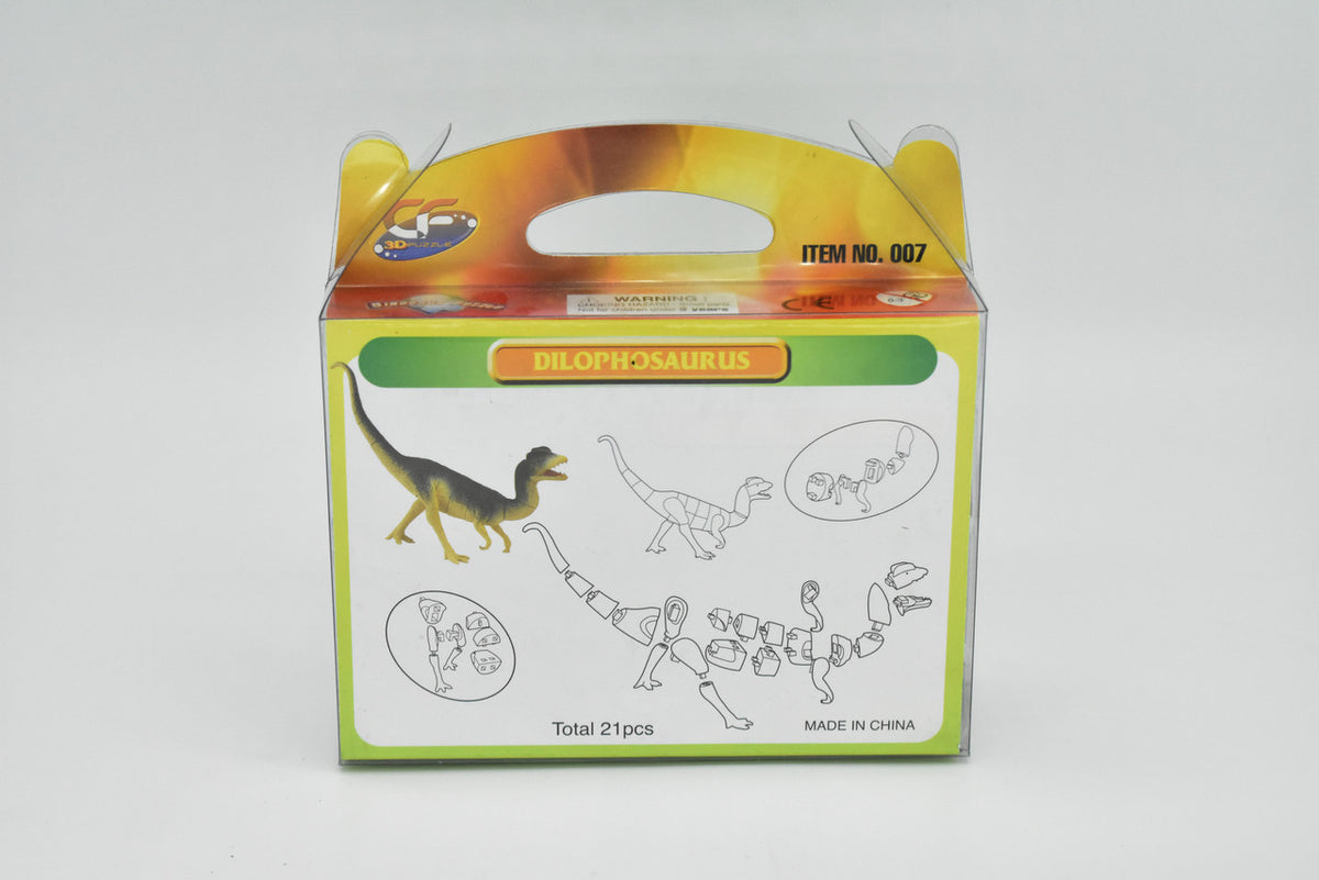 Dilophosaurus Dinosaur, 3D Puzzle Very Nice Plastic Replica   4 1/2 long  -  F3036 B333