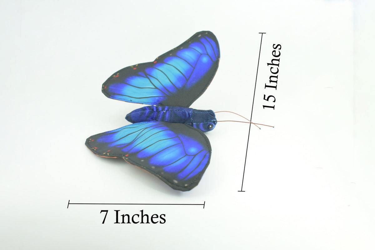  Blue Morpho Butterfly, Finger Puppet, Finger Puppet, Very Nice Plush, Insect, Realistic, Educational, Toy, Kids, Gift, 15 Inches. WR34 BB317