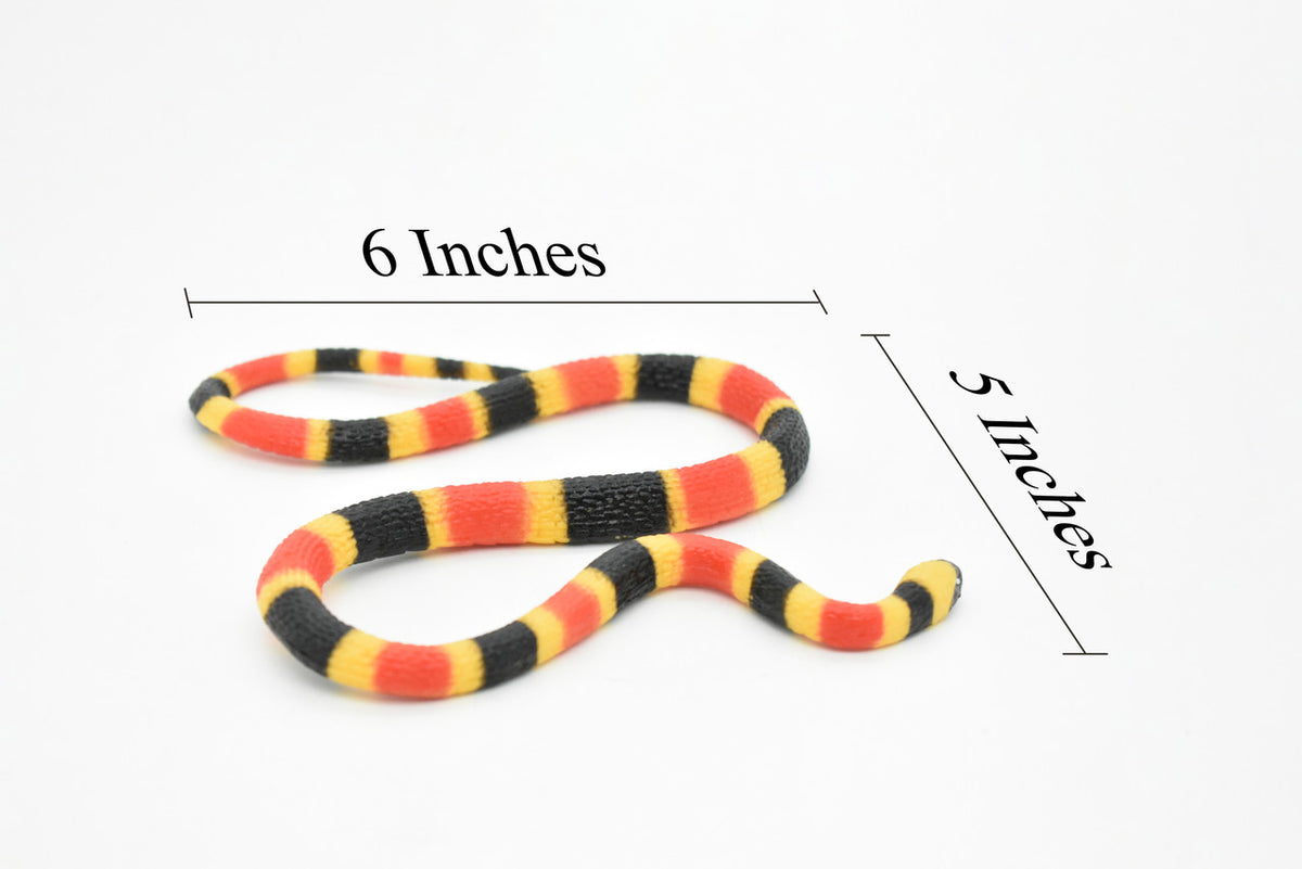 Coral Snake Toy, Very Realistic Rubber Figure, Model, Educational, Animal, Hand Painted Figurines,       6"       CH057 BB78