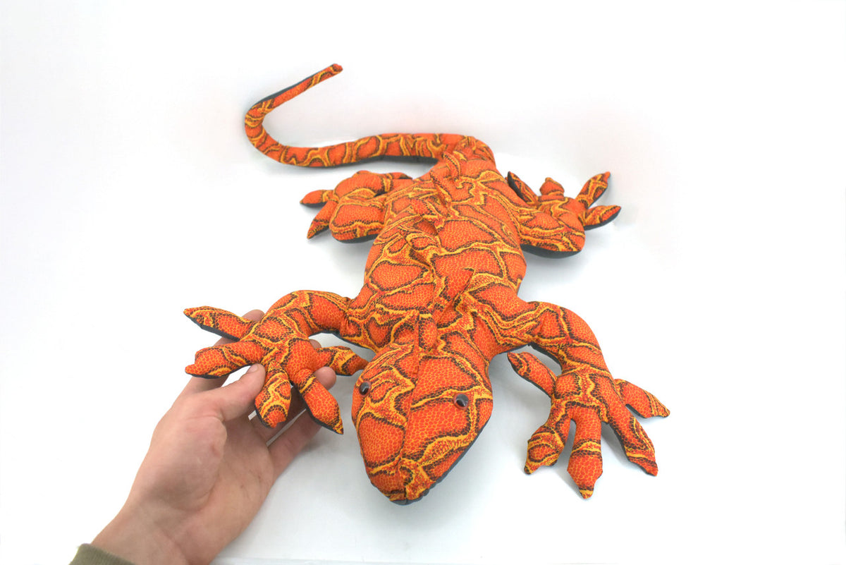 Lizard, Reptiles, Iguana, Orange, Herbivorous lizards, Hand Made in Thailand, Stuffed Reptile, Plush Toy, Kids, Educational,  30 Inches Long.