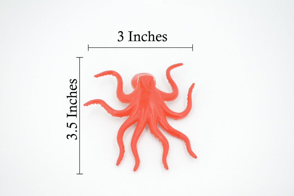 Octopus, Octopuses, Rubber, Octopodes, Educational, Realistic Hand Painted, Figure, Lifelike Figurine, Replica, Gift,       3 1/2"     F022 B23