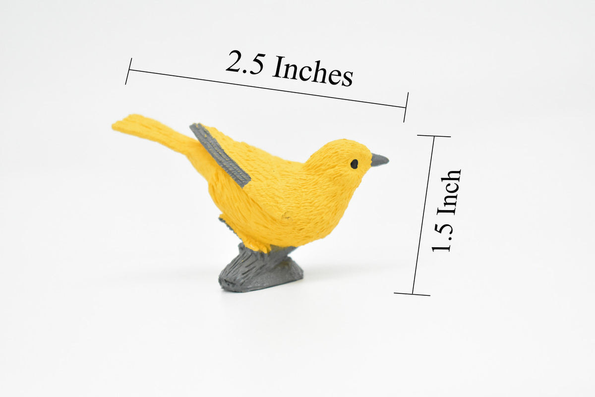 Yellow Warbler, Very Nice Rubber Bird, Educational, Realistic, Hand Painted, Figure, Lifelike Model, Figurine, Replica, Gift,    2 1/2"     F3389 B27
