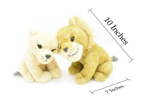 African lion Cubs, Male and Female Pair, Baby, Lion Cubs, Very nice Plush Animal, Soft, Realistic Toy Figure, Model, Replica, Kids, Educational,  10 Inches. 