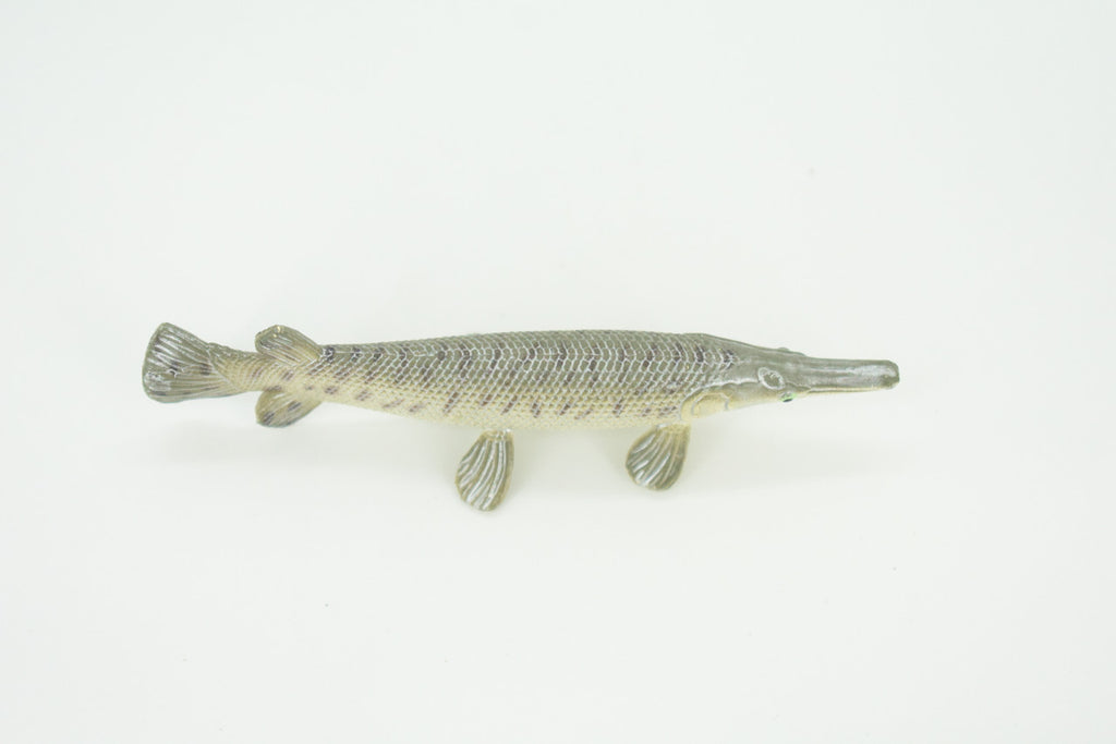 Alligator Gar, Gator Gar, Alligator Pike, Gar Pike, Hand Painted, Educational, Rubber Fish, Realistic Figure, Lifelike, Gift,    3 1/2"    SF39 B15