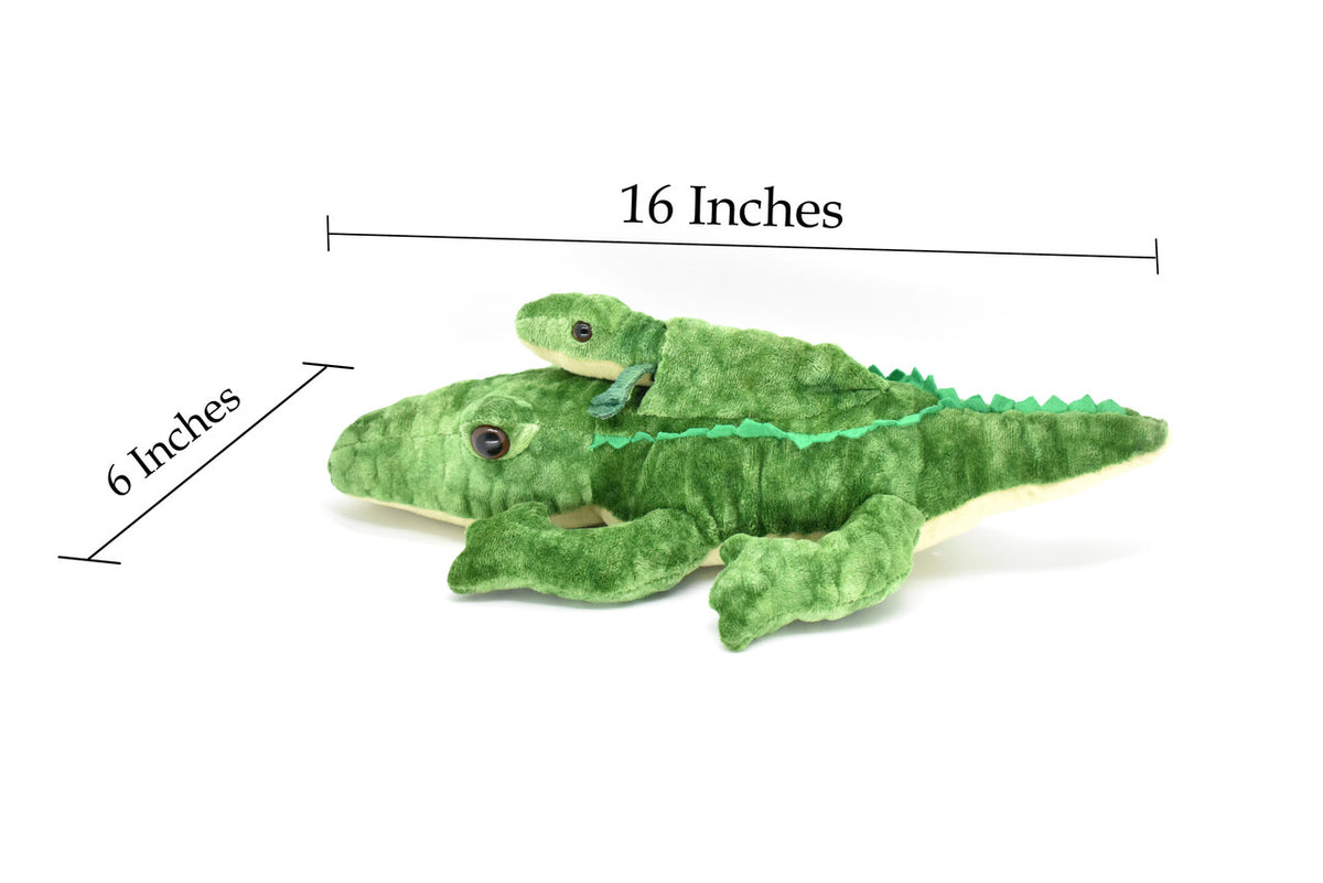 Alligator with Baby, Stuffed Reptile, Educational, Plush Realistic Figure, Lifelike Model, Replica, Gift,      16" 