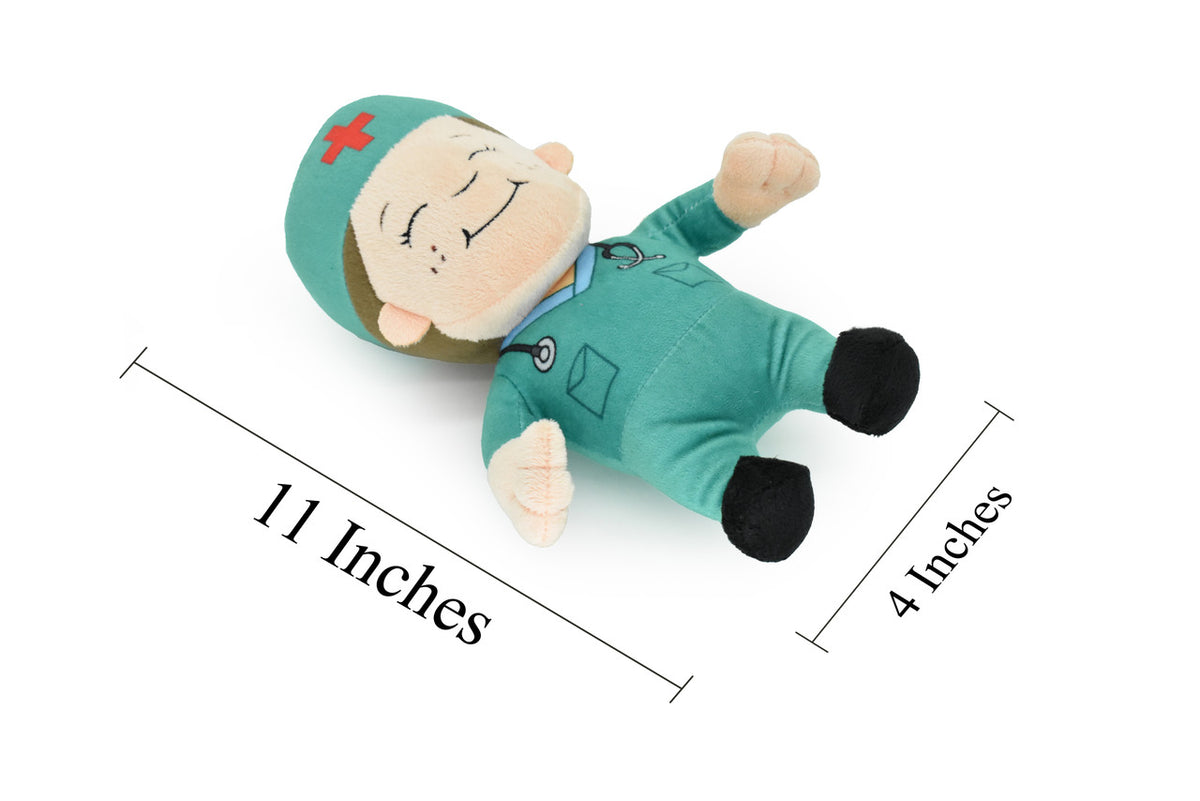 Doctor, Male, Plush Stuffed Hospital Doll, Medical Play Set, Very Nice Design, Rare Model, Educational, Kids, Toy,  11 Inches Tall. 
