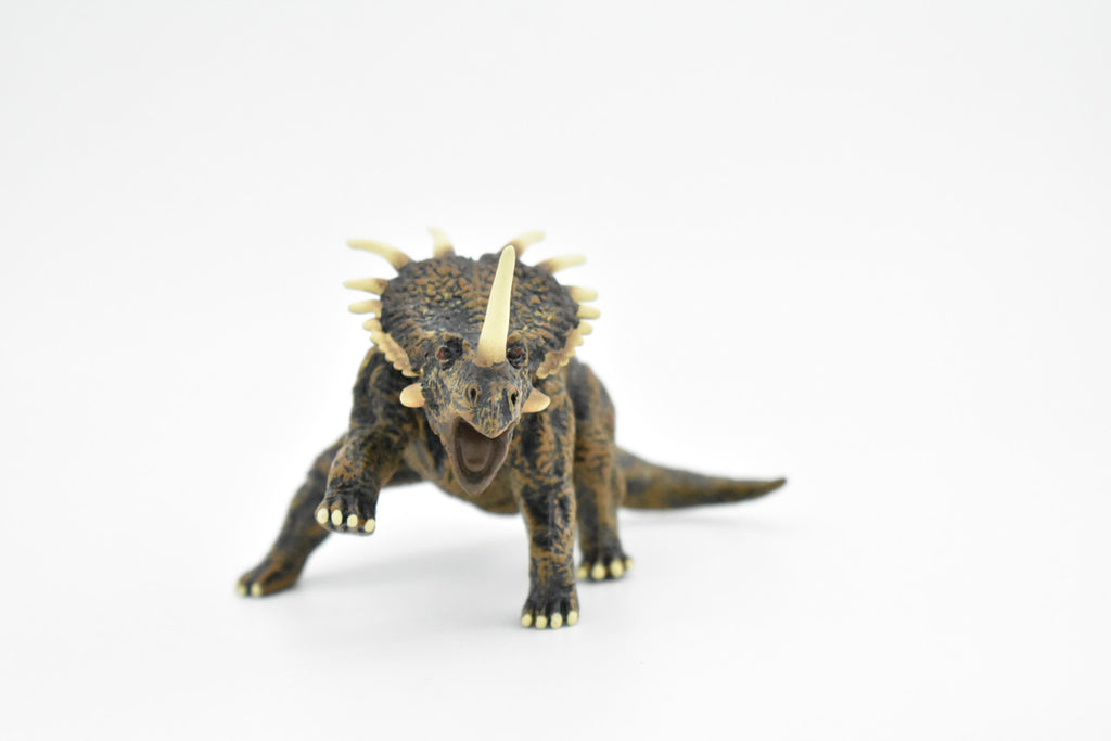 Styracosaurus Dinosaur,  Museum Quality Plastic Replica, Hand Painted Figurines      4"W x 2.5"H     F8001 B115