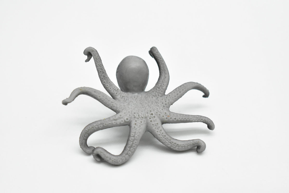Octopus, Octopuses, Plastic Octopodes Design, Hand Painted, Realistic, Soft Rubber, Educational Figure, Lifelike, Diorama Model, Toy, Gift,  2 Inches.  CWG267 B46