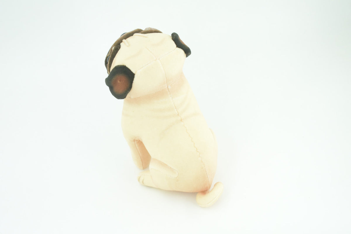 Pug Dog, Stuffed Animal Sitting, Plush Puppy, K9, Canine, Cute, Realistic Figure, Educational, Toy, Kids, Gift, 6 1/2 Inches, WR30 BB227