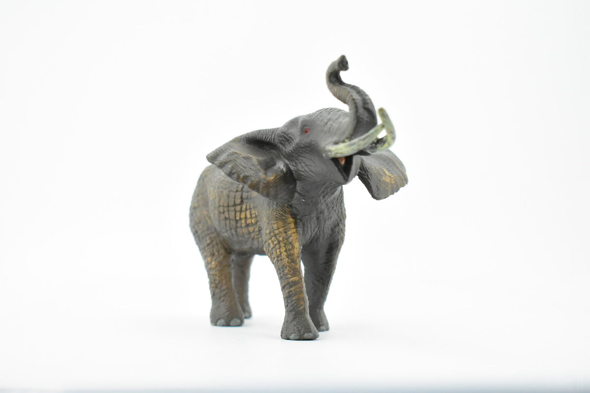 African Elephant, Female, Pachyderms, Museum Quality, Educational, Hand Painted, Rubber Animal, Diorama Model, Kids, Toys, 7 Inches. 