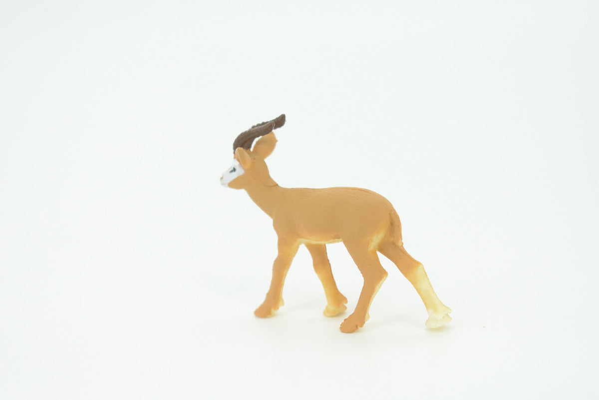 Gazelle, Antelope, Gazella, Hand Painted, Educational, Rubber Animal, Realistic Figure, Lifelike Model, Gift,    2"   SF24 B45