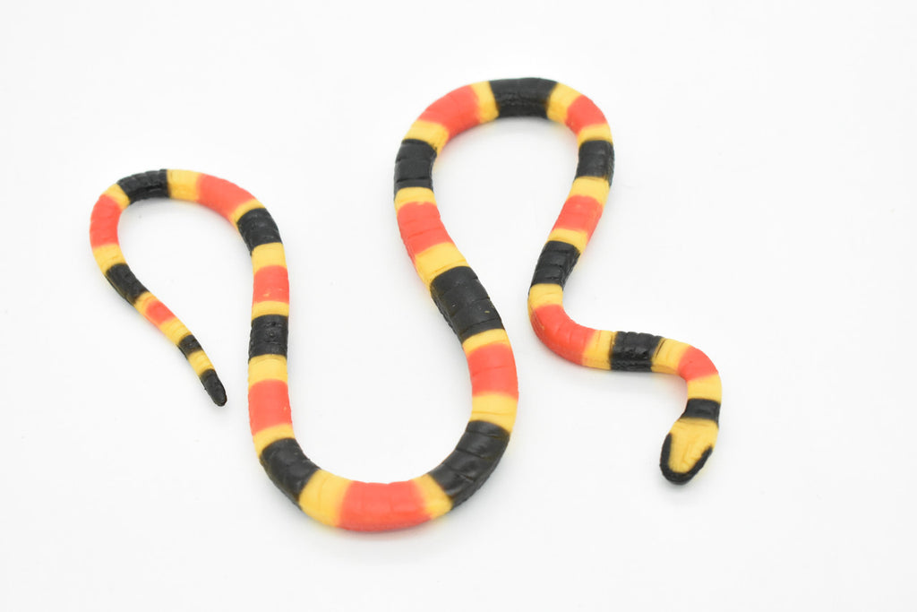 Coral Snake Toy, Very Realistic Rubber Figure, Model, Educational, Animal, Hand Painted Figurines,       6"       CH057 BB78