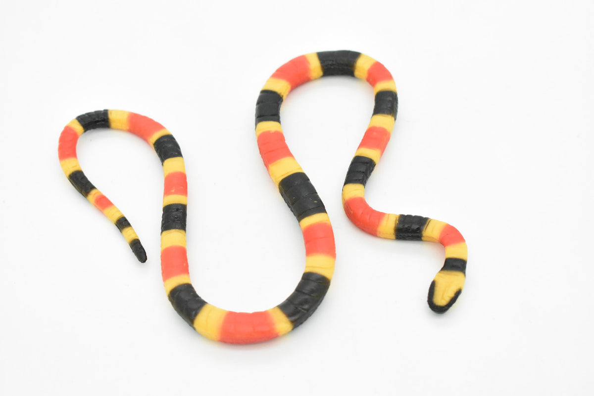 Coral Snake Toy, Very Realistic Rubber Figure, Model, Educational, Animal, Hand Painted Figurines,       6"       CH057 BB78