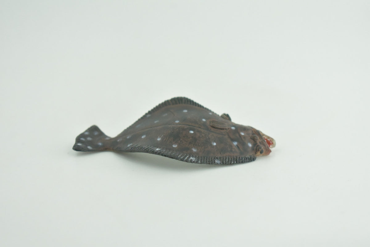 Halibut, Flatfish, Pacific,  Califonia, Saltwater Fish, Museum Quality, Hand Painted, Rubber Fish, Realistic, Diorama, Model, Toy, Kids, Educational, Gift,    3 Inches.   CH1015 BB218