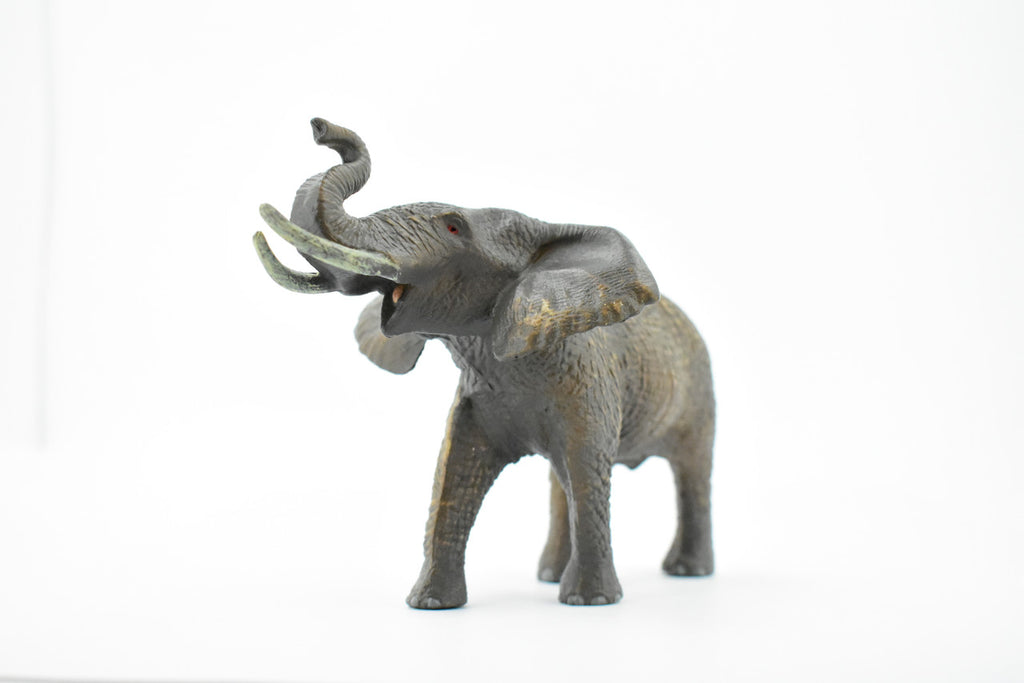 African Elephant, Female, Pachyderms, Museum Quality, Educational, Hand Painted, Rubber Animal, Diorama Model, Kids, Toys, 7 Inches. 