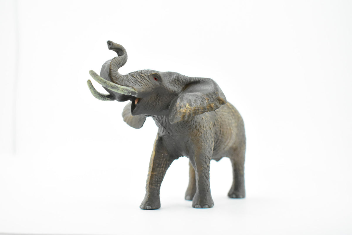 African Elephant, Female, Pachyderms, Museum Quality, Educational, Hand Painted, Rubber Animal, Diorama Model, Kids, Toys, 7 Inches. 