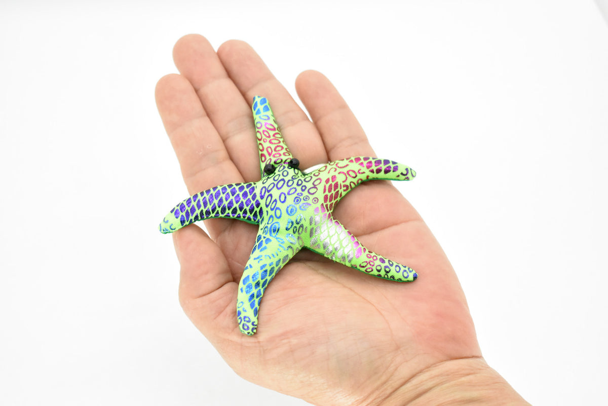 Starfish, Asteroidea, Green, Hand Made In Thailand, Sand Creatures, Paper Weight, Bean Bag, Cornhole, Game, Toy, Kids, Educational, 3 1/2 Inches. 