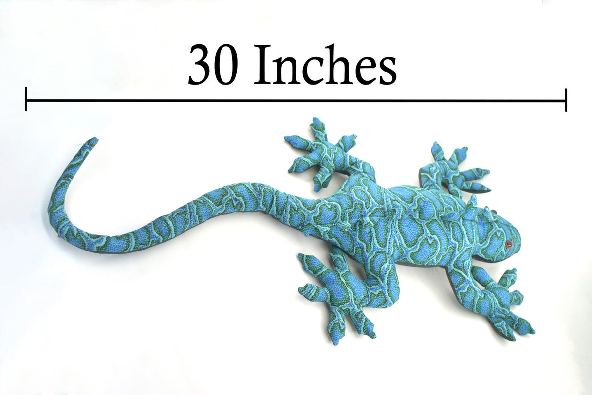 Lizard, Reptiles, Iguana, Blue, Herbivorous lizards, Hand Made in Thailand, Stuffed Reptile, Plush Toy, Kids, Educational,  30 Inches Long. 