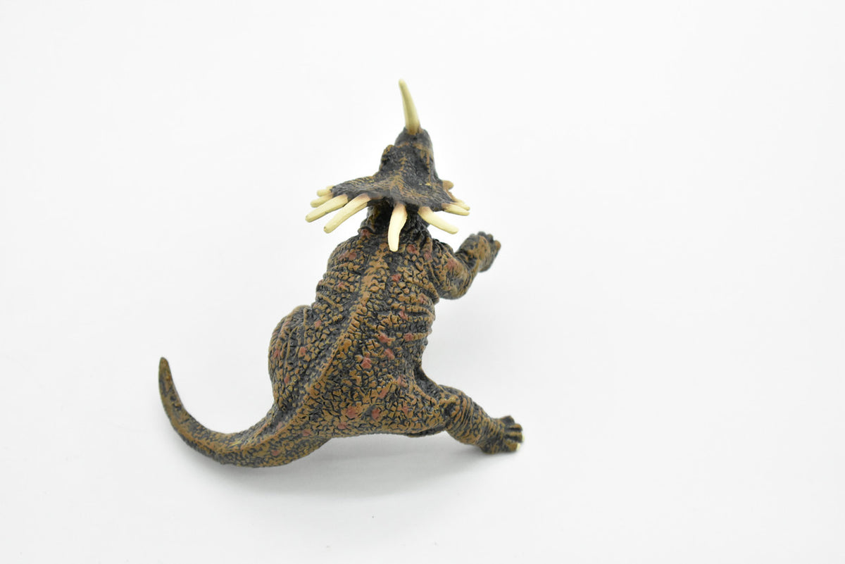 Styracosaurus Dinosaur,  Museum Quality Plastic Replica, Hand Painted Figurines      4"W x 2.5"H     F8001 B115