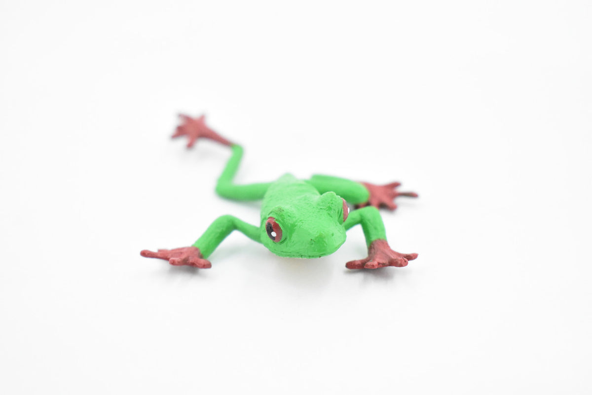 Red-Eyed Tree Frog, Hand Painted, Amphibian, Hard Rubber, Realistic Frog, Figure, Model, Replica, Toy, Kids, Educational, Gift,    3"     F4406 B9