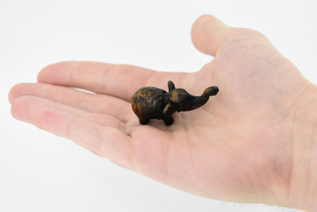 Elephant, Good Luck, Wisdom, Strength and Prosperity, Educational, Realistic Hand Made, Figure, Lifelike Model, Figurine, Replica,  1 1/2 Inches.  