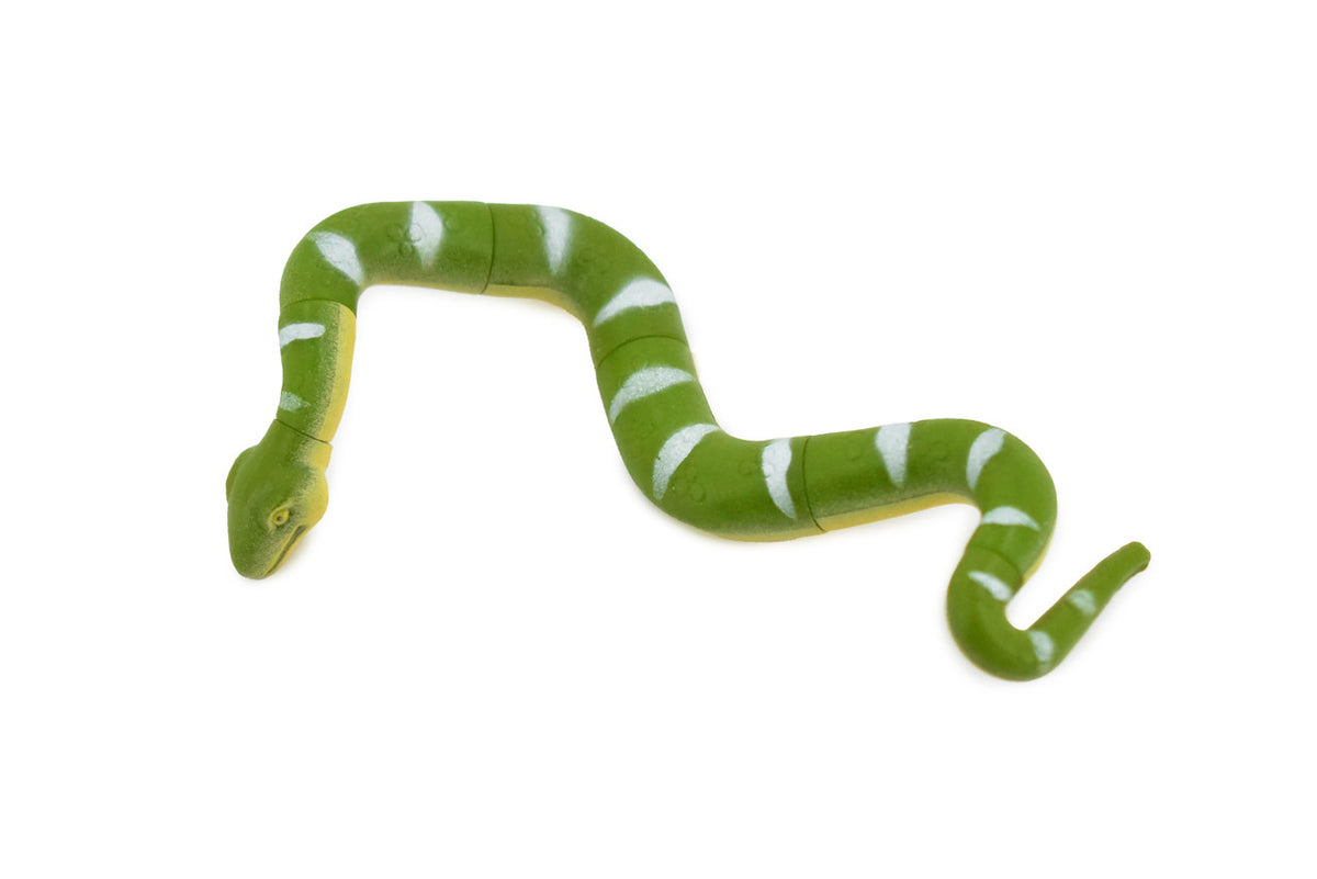 Snake, Green Boa, With Rotating Parts, Plastic Reptile, Educational, Realistic Hand Painted, Figure, Lifelike Model, Figurine, Replica, Gift,    4"      F056 B193