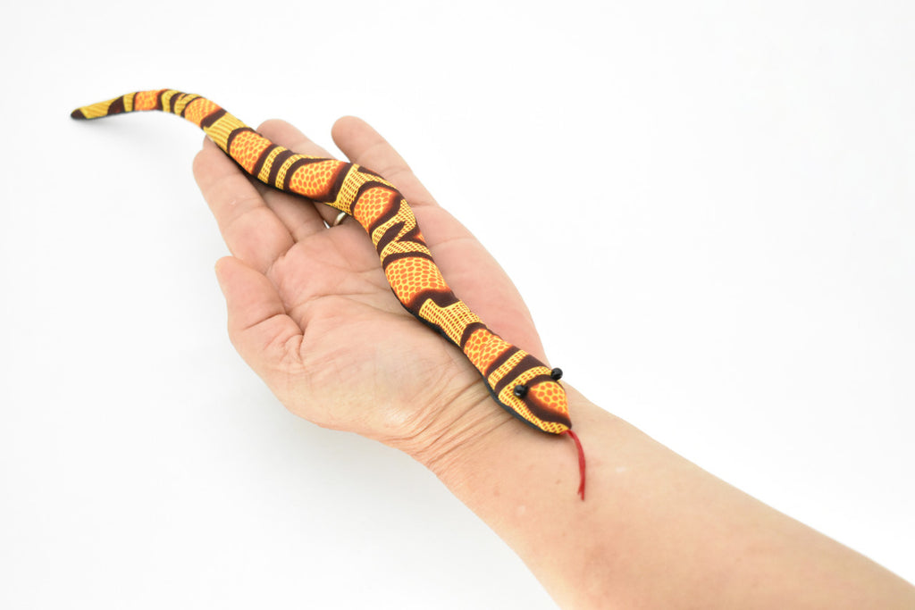Snake, Reptiles, Orange, Hand Made In Thailand, Sand Creatures, Paper Weight, Bean Bag, Cornhole, Game, Toy, Kids, Educational,  12 Inches Long.