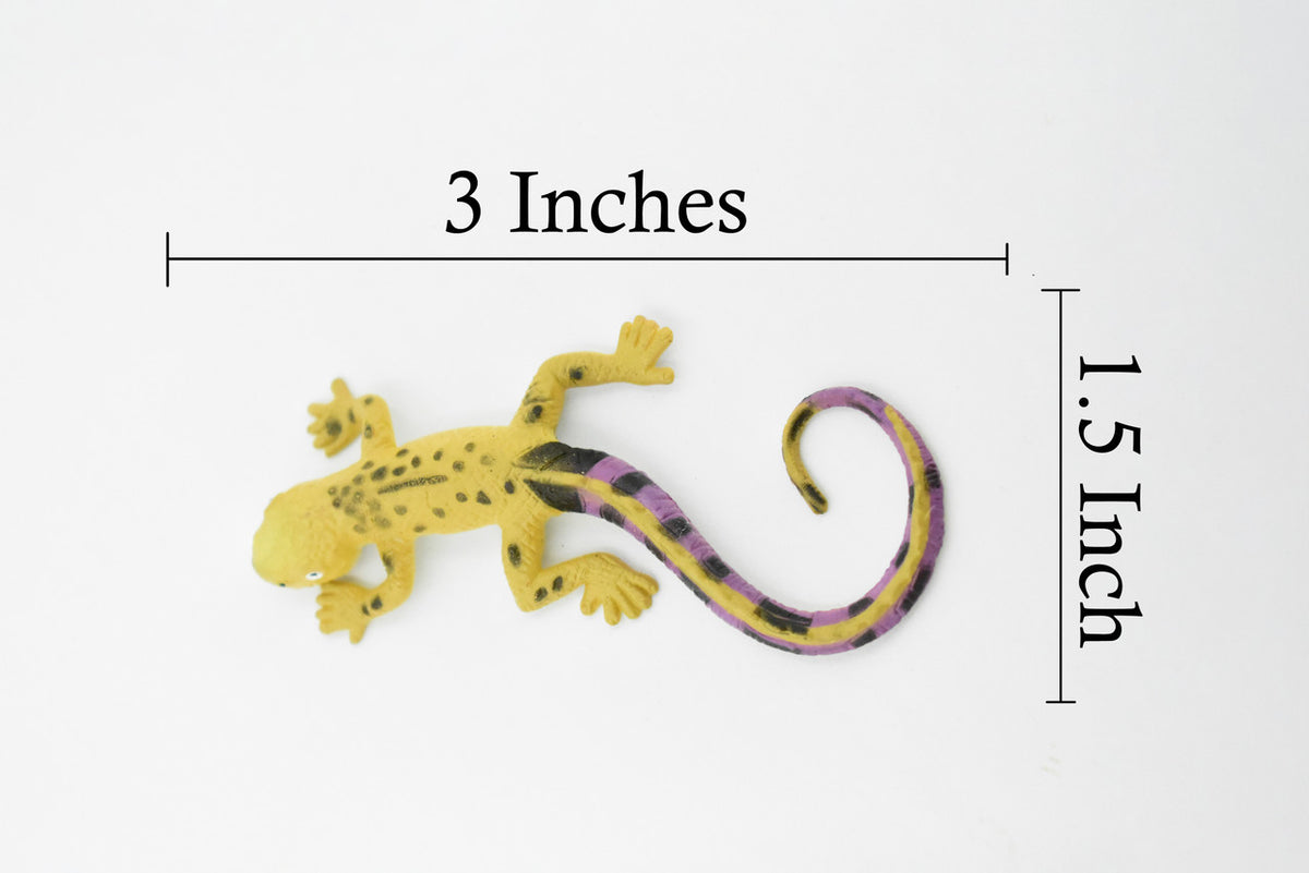 Gecko with Purple Tail, Lizard, Reptile, Soft Stretchy Rubber Toy, Realistic, Rainforest, Figure, Model, Replica, Kids, Educational, Gift   4"     F0113 B13