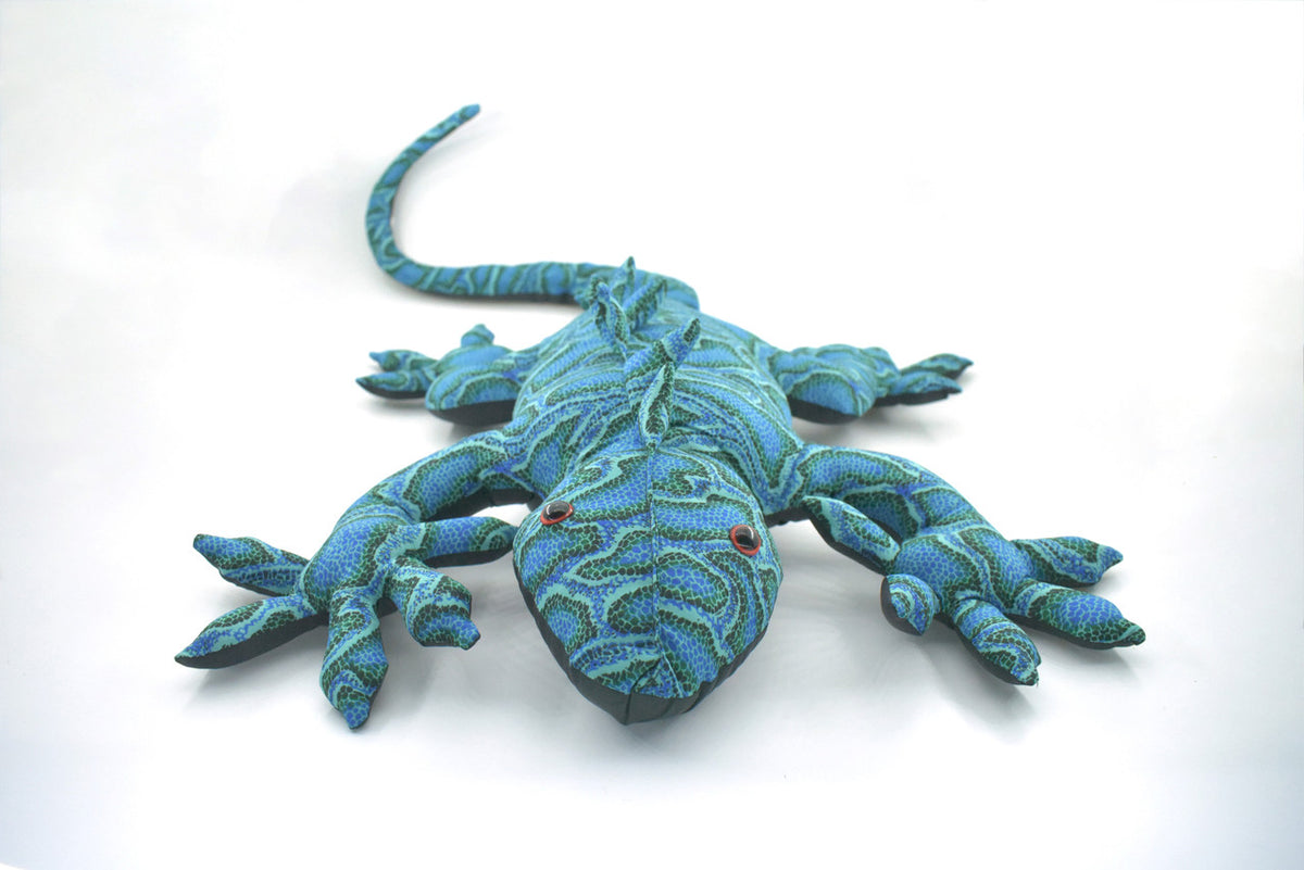 Lizard, Reptiles, Iguana, Blue, Herbivorous lizards, Hand Made in Thailand, Stuffed Reptile, Plush Toy, Kids, Educational, Gift, 30" 16oz, TH48 BB310