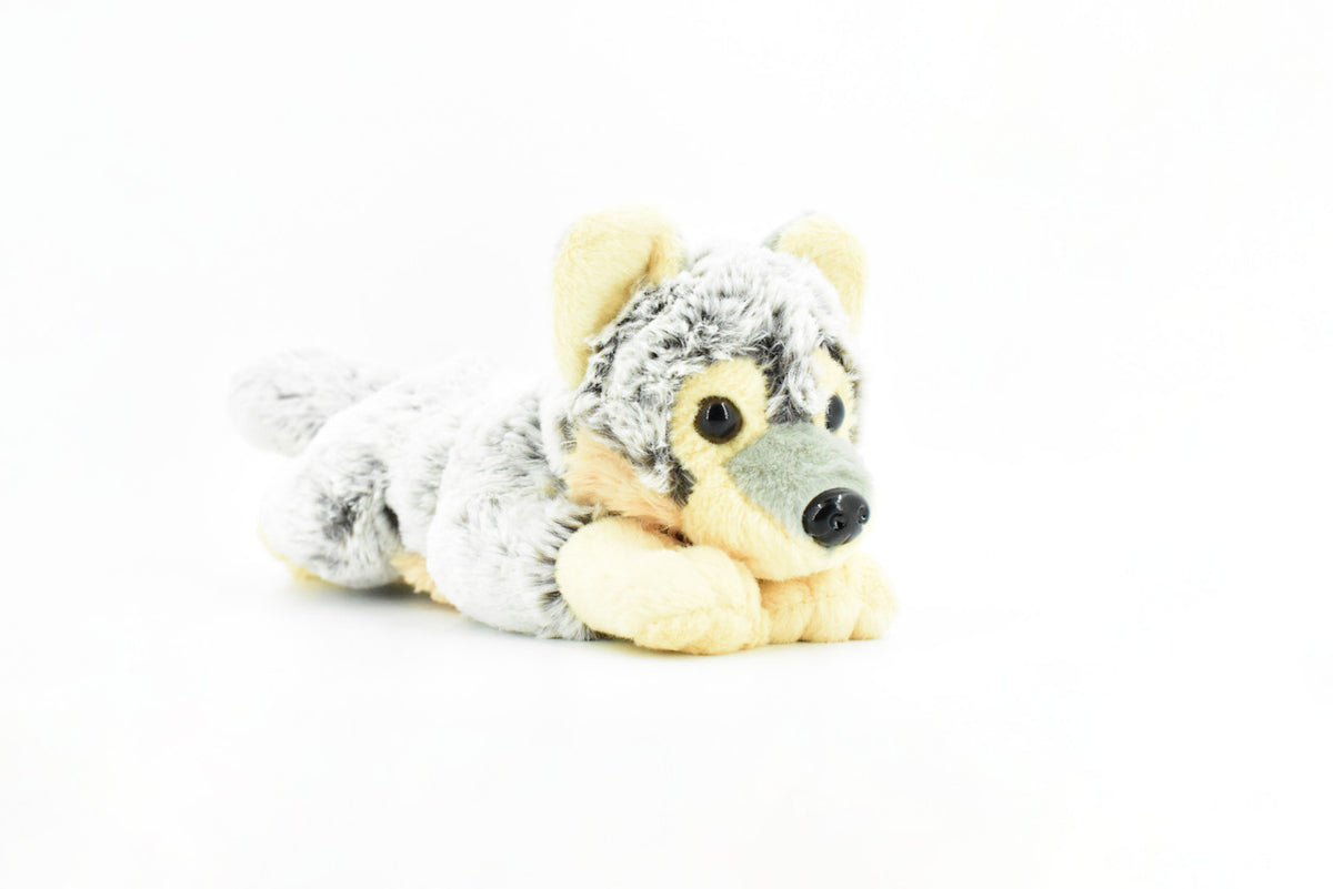 Wolf, Laying Down, Stuffed Animal, Educational, Plush Realistic Figure, Lifelike Model, Replica, Gift,       12"   F2056 B396