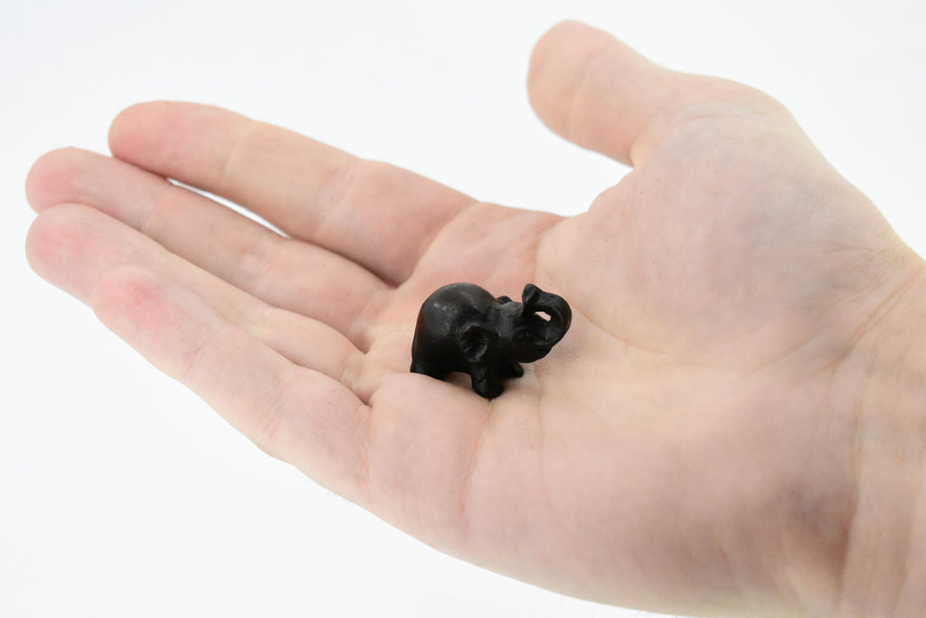 Elephant, Good Luck, Wisdom, Strength and Prosperity, Educational, Realistic Hand Made, Figure, Lifelike Model, Figurine, Replica,  1 Inches.  