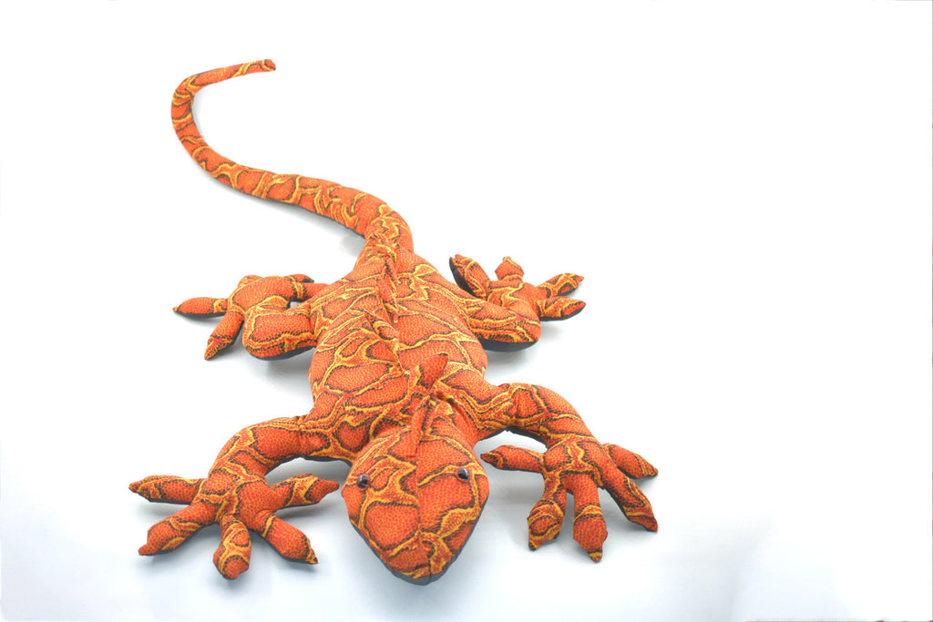 Lizard, Reptiles, Iguana, Orange, Herbivorous lizards, Hand Made in Thailand, Stuffed Reptile, Plush Toy, Kids, Educational, Gift,        30"  16oz,    TH47 BB309