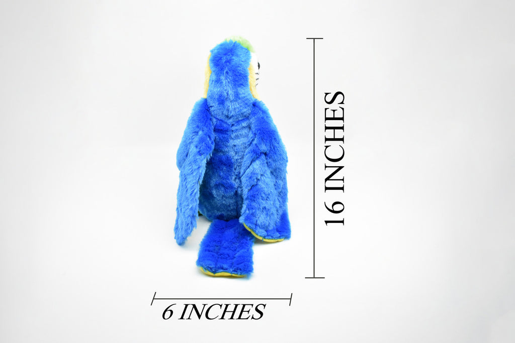 Macaw Parrot, Blue & Gold,  Very Nice Plush Animal    12"    F3487 B330