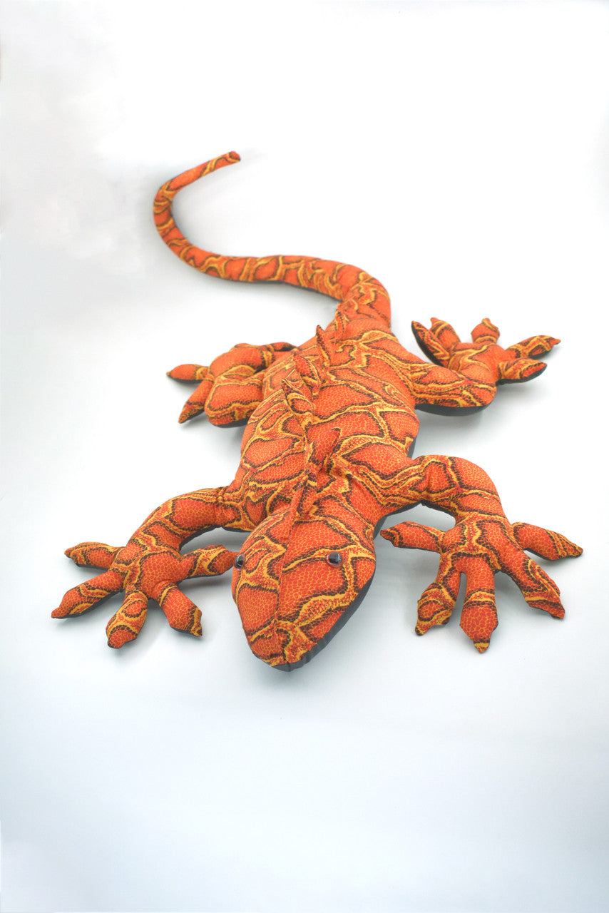 Lizard, Reptiles, Iguana, Orange, Herbivorous lizards, Hand Made in Thailand, Stuffed Reptile, Plush Toy, Kids, Educational, Gift,        30"  16oz,    TH47 BB309