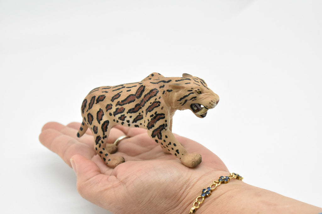 Saber-toothed Cat, Tiger, Smilodon, Realistic Plastic Toy Model Hand Painted