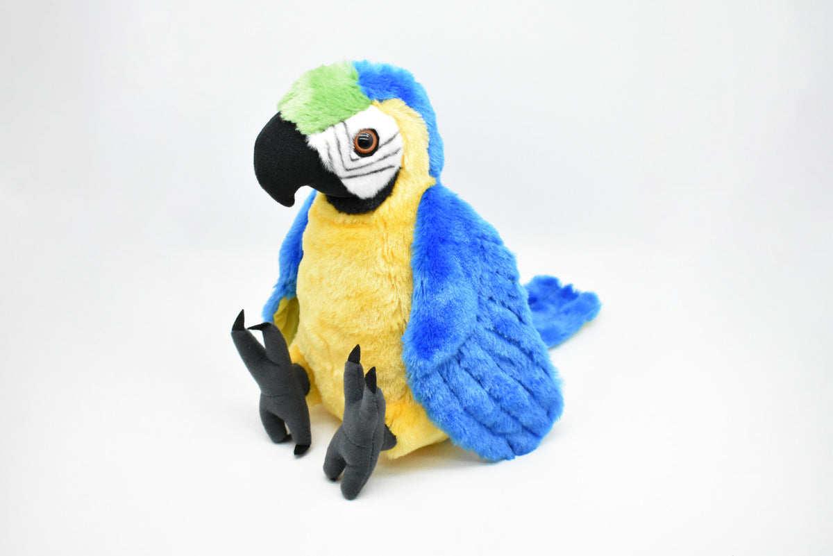 Macaw Parrot, Blue & Gold,  Very Nice Plush Animal    12"    F3487 B330