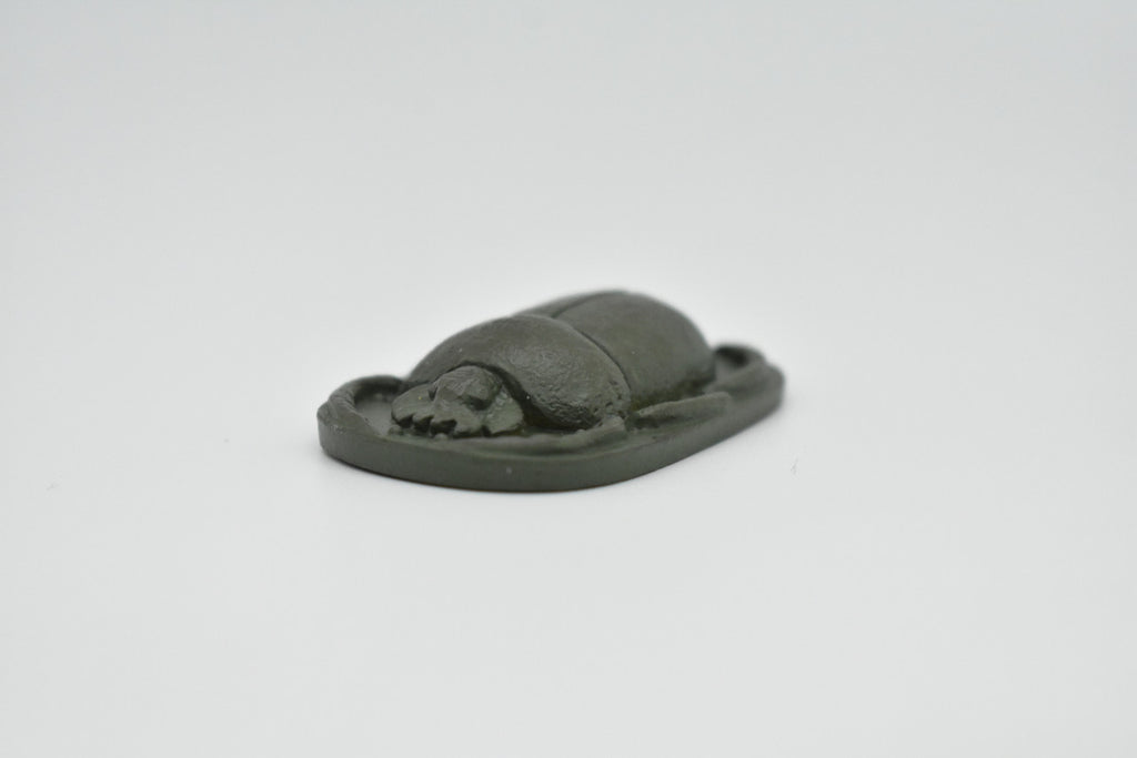 Scarab Carving, Ancient Egyptian Heiroglyphics on the Bottom, Very Nice Plastic Reproduction 1 3/4"   F3103 B211