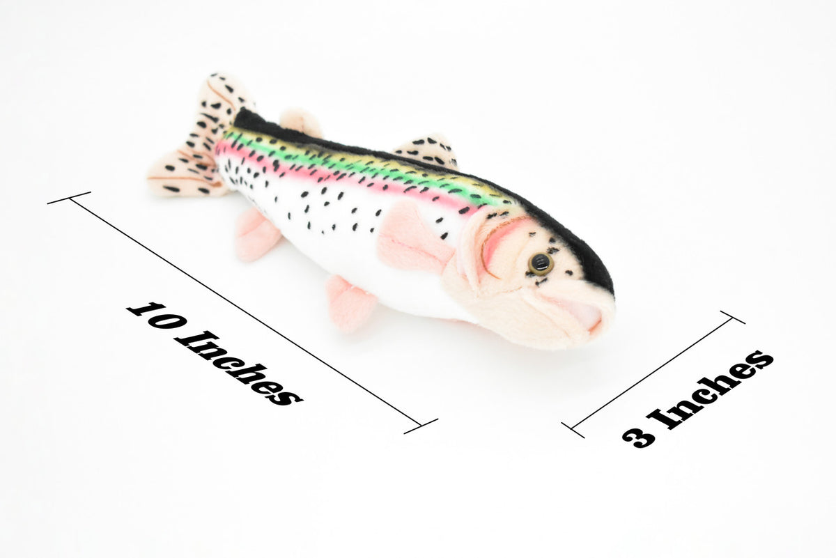 Rainbow Trout, Very Nice Plush Fish, Stuffed Animal, Educational, Realistic Figure, Gift, 10 Inches