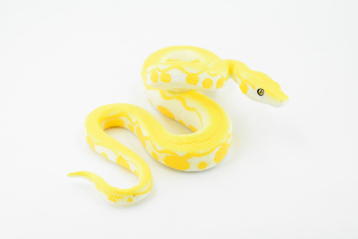 Snake, Burmese Python, Yellow, Rubber Reptile, Museum Quality, Hand Painted, Realistic Toy Figure, Model, Replica, Kids, Educational, Gift,       6"     CH189 BB116