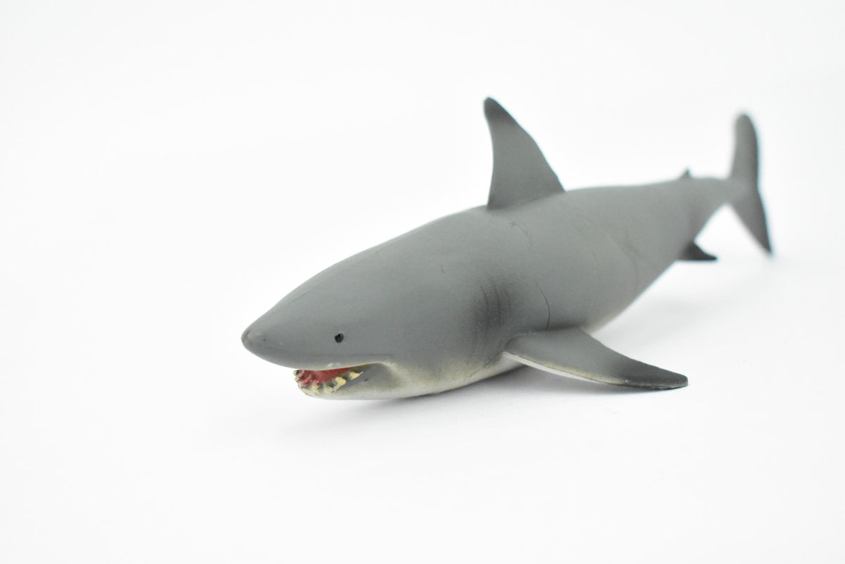 Black Tip Reef Shark, Museum Quality, Hand Painted,  Rubber Fish,  Educational, Diorama Model, Replica, Realistic Toy Figure, Kids,  7 Inches. 
