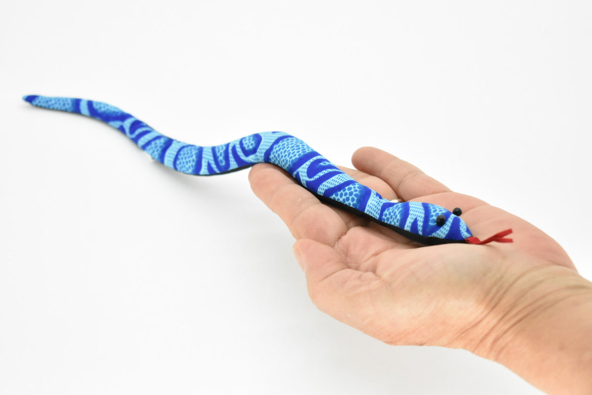Snake, Reptiles, Blue, HandMade In Thailand, Sand Creatures, Paper Weight, Bean Bag, Cornhole, Game, Toy, Kids, Educational,  12 Inches Long.