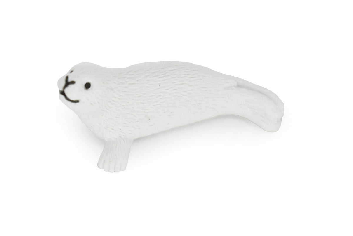 Harp Seal, Saddleback seal, High Quality, Plastic, Hand Painted, Realistic, Figure, Model, Replica, Toy, Kids, Educational, Gift,    2" 