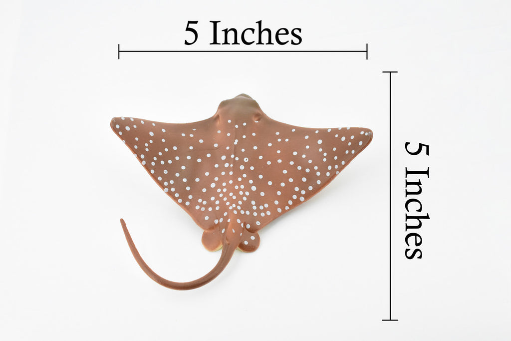 Spotted Eagle Ray, Museum Quality, Educational, Rubber Fish, Hand Painted, Realistic Toy Figure, Diorama Model, Kids, Educational, 5 Inches.