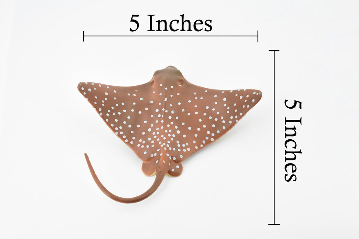 Spotted Eagle Ray, Museum Quality, Educational, Rubber Fish, Hand Painted, Realistic Toy Figure, Diorama Model, Kids, Educational, 5 Inches.