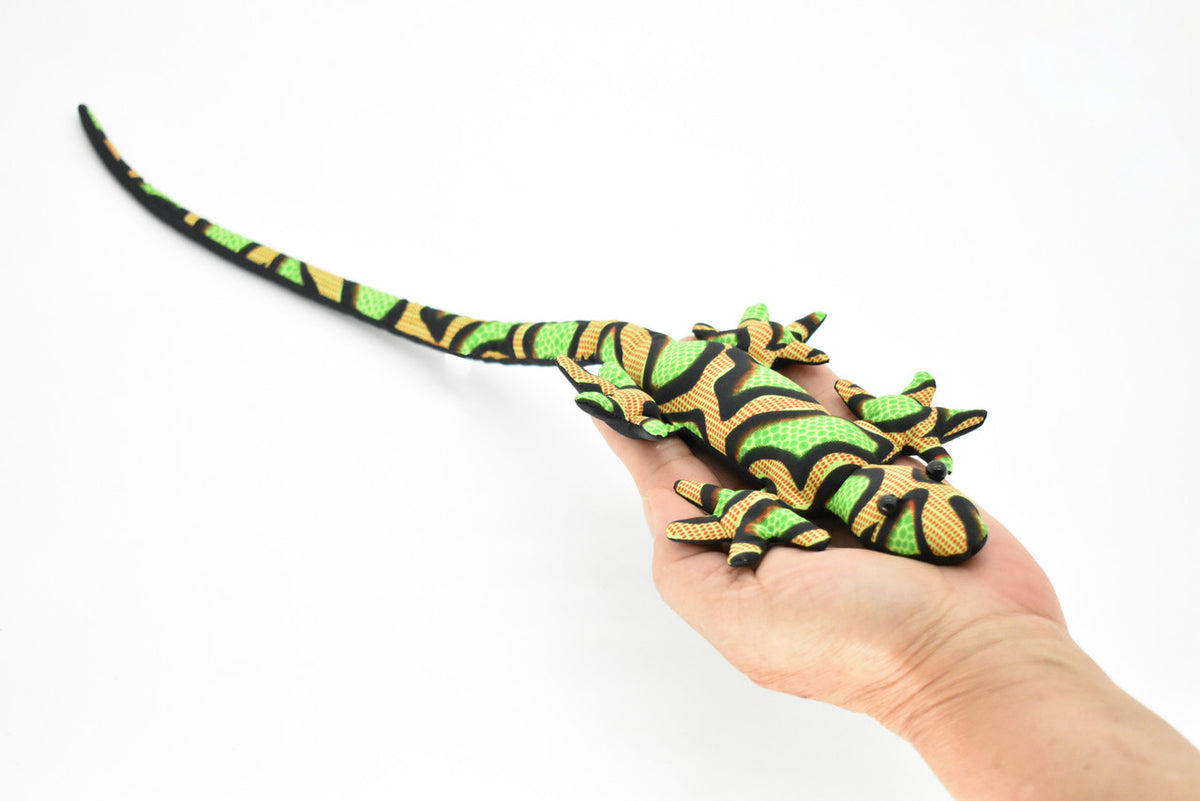 Lizard, Reptiles, Green, HandMade In Thailand, Sand Creatures, Paper Weight, Bean Bag, Cornhole, Game, Toy, Kids, Educational, 16 Inches.