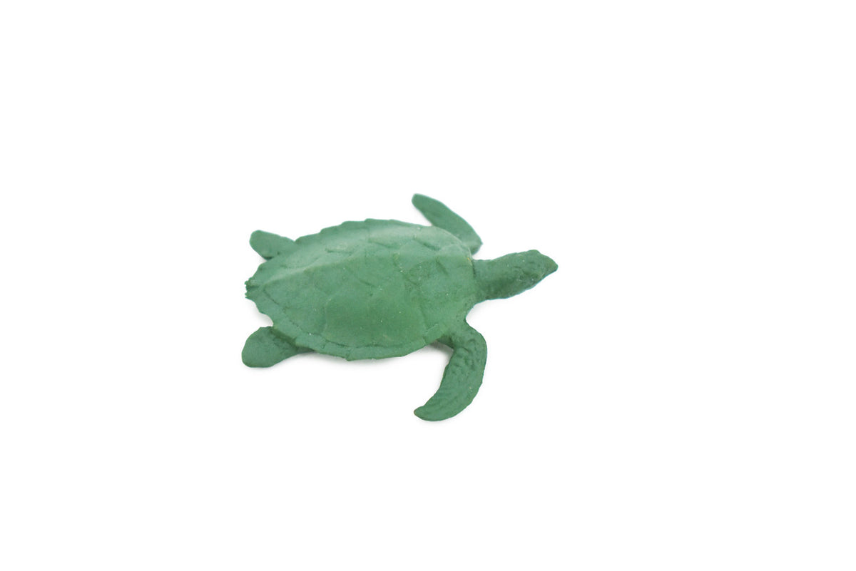 Sea Turtle, Rubber, Hand Painted, Turtle Design, Realistic Figure, Educational, Figure, Lifelike, Model, Figurine, Replica, Gift,      2"      F1140 B164