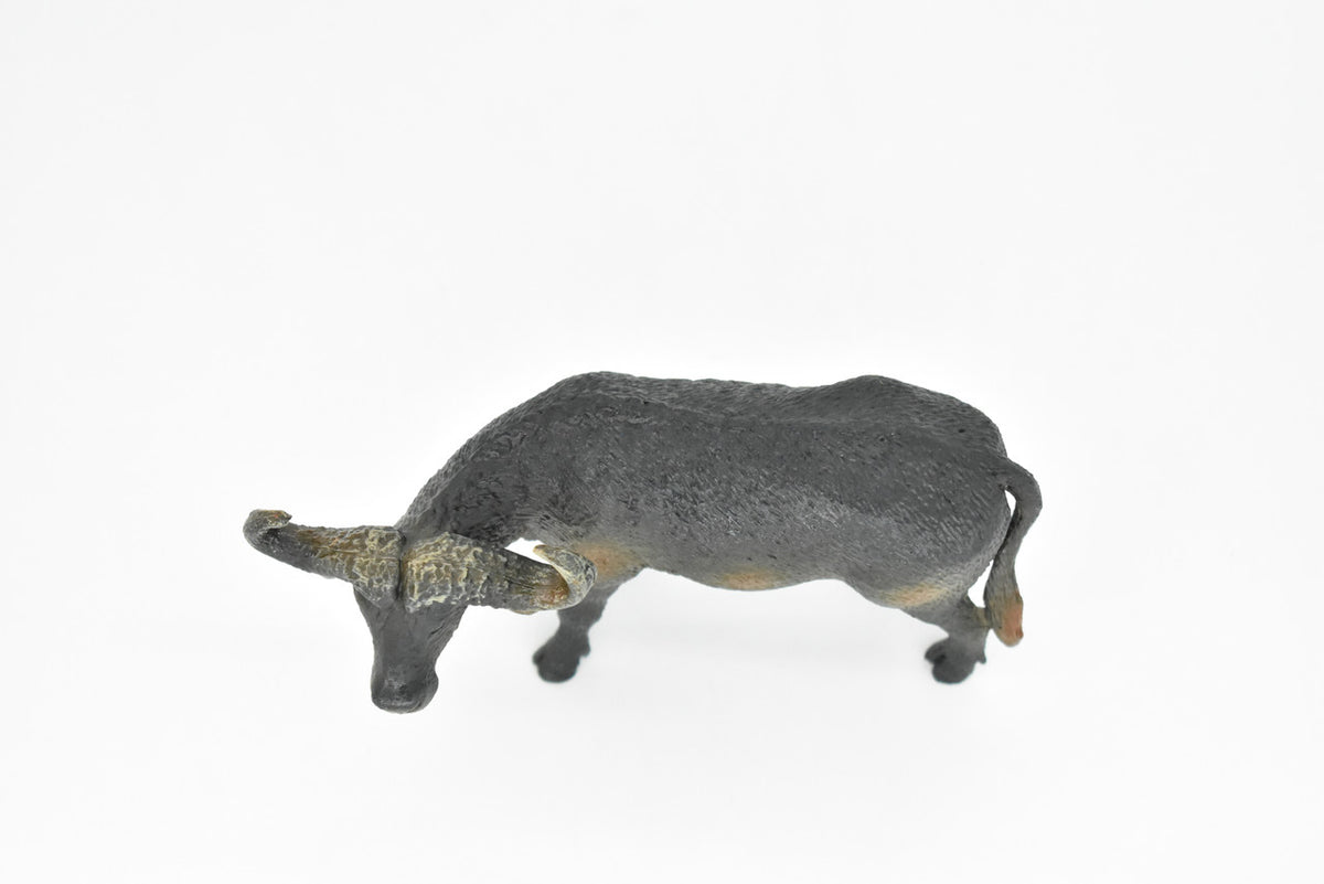 Cape Buffalo, African Bovine, Syncerus caffer, Museum Quality, Hand Painted, Rubber Animal, Realistic Toy Figure, Model, Kids, Educational, Gift,    5 Inches.   CH096 BB86