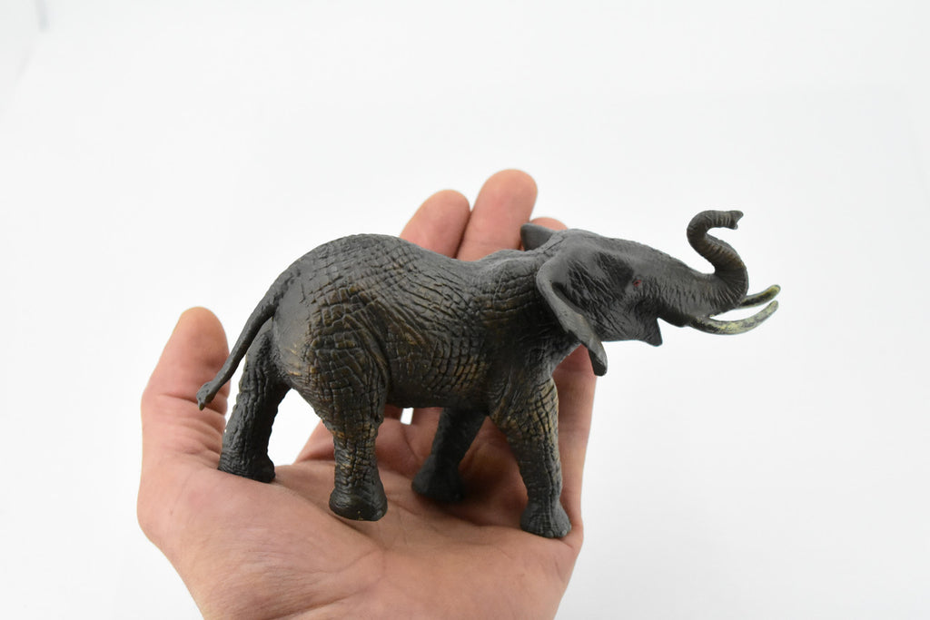 African Elephant, Female, Pachyderms, Museum Quality, Educational, Hand Painted, Rubber Animal, Diorama Model, Kids, Toys, 7 Inches. 
