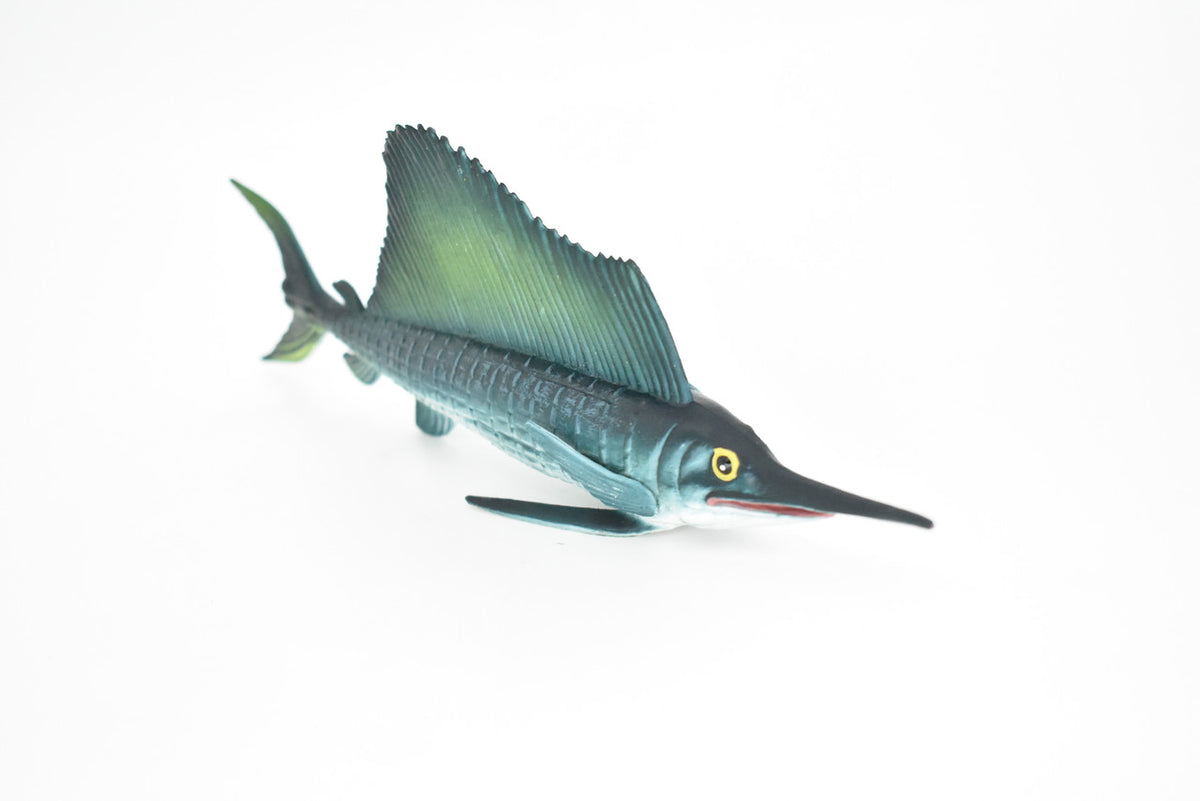 Sailfish, Billfish, Very Realistic Rubber Figure, Model, Educational, Animal, Hand Painted Figurines,     8"     CH014 BB70