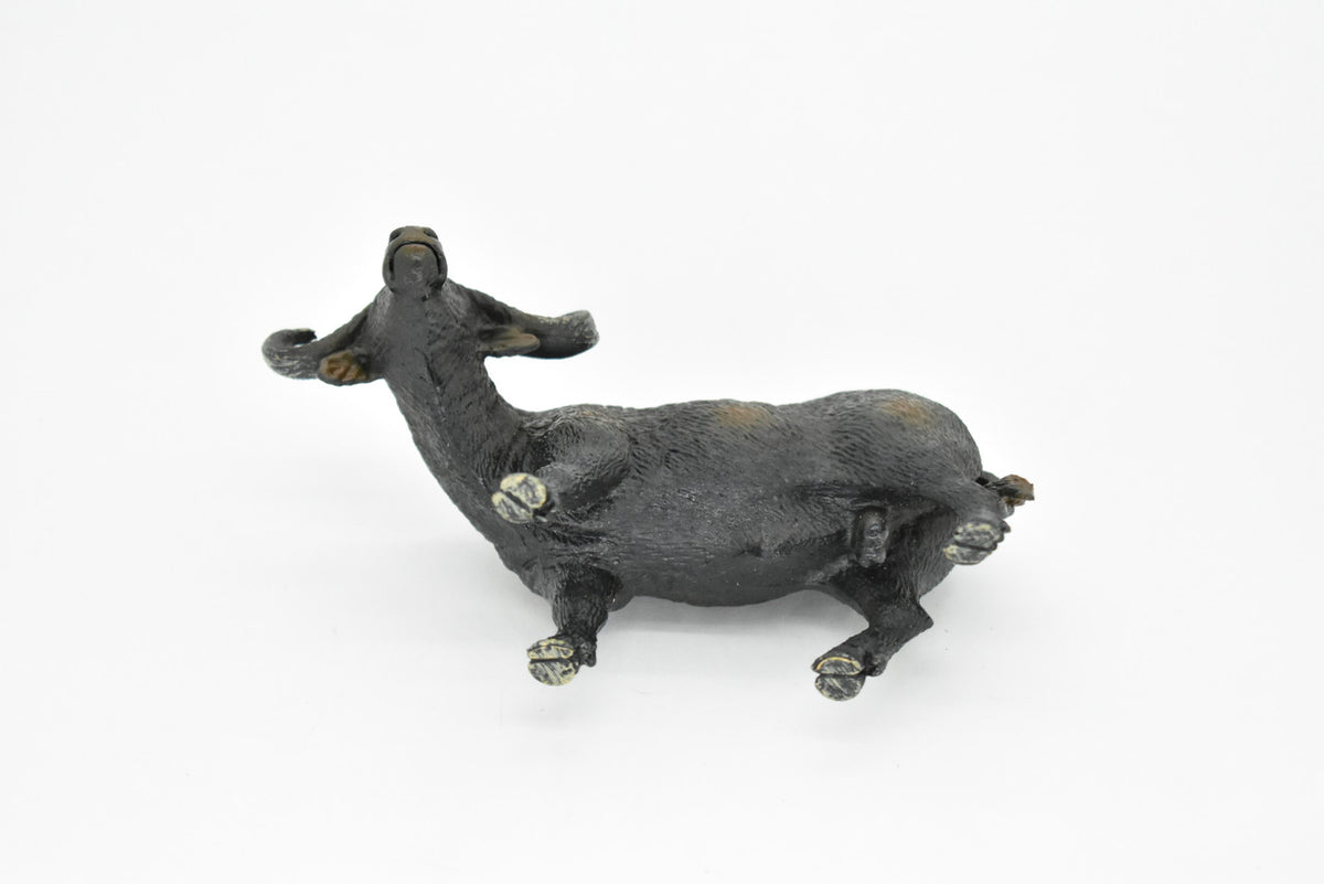Cape Buffalo, African Bovine, Syncerus caffer, Museum Quality, Hand Painted, Rubber Animal, Realistic Toy Figure, Model, Kids, Educational, Gift,    5 Inches.   CH096 BB86
